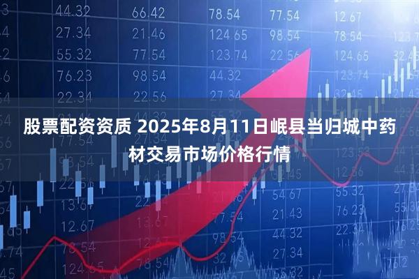 股票配资资质 2025年8月11日岷县当归城中药材交易市场价格行情