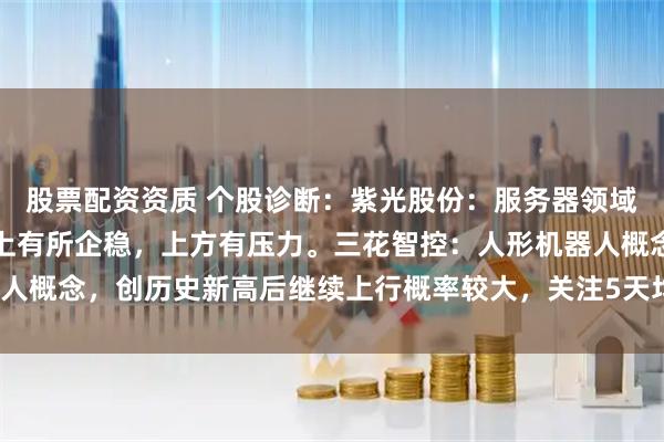 股票配资资质 个股诊断：紫光股份：服务器领域中走势相对较弱，技术上有所企稳，上方有压力。三花智控：人形机器人概念，创历史新高后继续上行概率较大，关注5天均线的支撑（徐习瑶）