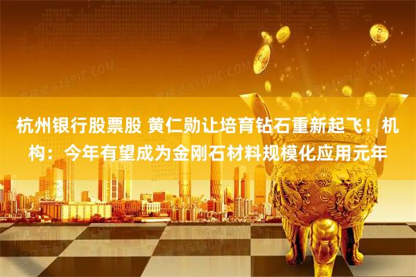 杭州银行股票股 黄仁勋让培育钻石重新起飞！机构：今年有望成为金刚石材料规模化应用元年